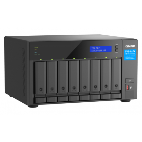 QNAP TVS-H874 - NAS server - 8 bays - SATA 6Gb/s - RAID 0, 1, 5, 6, 10, 50, JBOD, 60, RAID TP - RAM 32 GB - Gigabit Ethernet / 2.5 Gigabit Ethernet - iSCSI support - 2