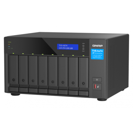 QNAP TVS-H874 - NAS server - 8 bays - SATA 6Gb/s - RAID 0, 1, 5, 6, 10, 50, JBOD, 60, RAID TP - RAM 32 GB - Gigabit Ethernet / 2.5 Gigabit Ethernet - iSCSI support - 4