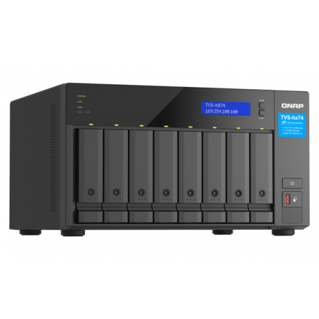 QNAP TVS-H874 - NAS server - 8 bays - SATA 6Gb/s - RAID 0, 1, 5, 6, 10, 50, JBOD, 60, RAID TP - RAM 32 GB - Gigabit Ethernet / 2.5 Gigabit Ethernet - iSCSI support - 5