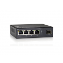 LevelOne GEU-0521 - Switch - unmanaged - 4 x 10 / 100 / 1000 + 1 x Gigabit SFP - desktop, wall-mountable