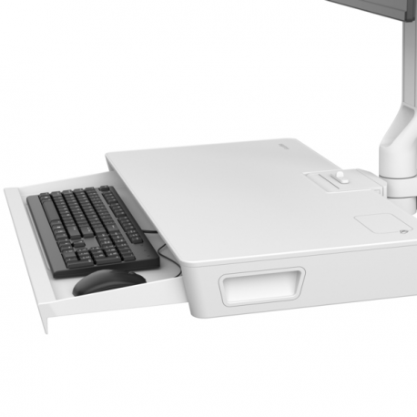 Ergotron CareFit Combo System with Worksurface - Mounting kit (articulating arm, wall track 34", wall mount base, pull-out keyboard tray with integrated worksurface, track mount adapter, wall track covers, track mount bracket) - modular - for LCD display  /  keyboard - plastic, aluminium - white - screen size: up to 27" - wall-mountable - 2