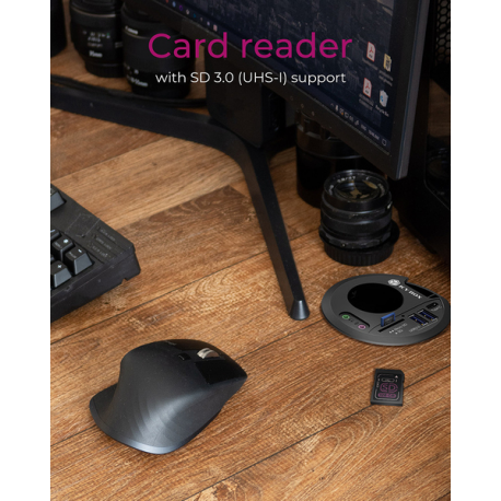 ICY BOX IB-HUB1430-CR - Hub - in-desk - 2 x SuperSpeed USB 3.0 + 1 x USB-C - 1