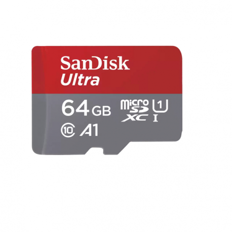 SanDisk Ultra - Flash memory card (microSDXC to SD adapter included) - 64 GB - A1  /  UHS-I U1  /  Class10 - microSDXC UHS-I - 0