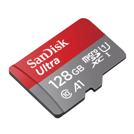 SanDisk Ultra - Flash memory card (microSDXC to SD adapter included) - 128 GB - A1  /  UHS-I U1  /  Class10 - microSDXC UHS-I - 1