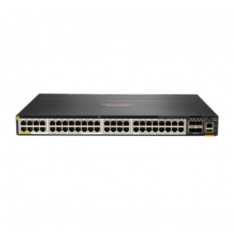 HPE Aruba 6300M - Switch - L3 - Managed - 48 x 100 / 1000 / 2.5G / 5G (PoE+) + 4 x 1 Gigabit  /  10 Gigabit  /  25 Gigabit  /  50 Gigabit SFP56 (uplink  /  stacking) - front and side to back - rack-mountable - PoE+ (2880 W) - 0
