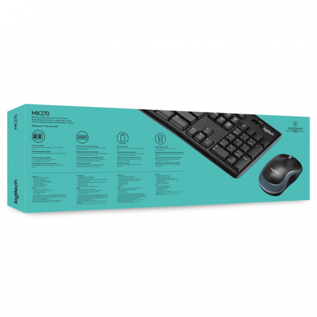Logitech MK270 Wireless Combo - Keyboard and mouse set - wireless - 2.4 GHz - Belgium - 8