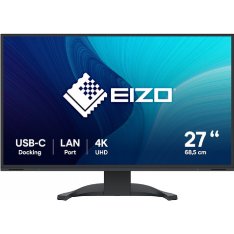 EIZO FlexScan EV2740X - With FlexStand - LED monitor - 27" - 3840 x 2160 4K - IPS - 350 cd / m² - 2000:1 - 5 ms - 2xHDMI, DisplayPort, 2xUSB-C - speakers - black - 0