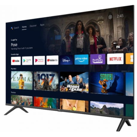 TCL 40S5400A - 40" Diagonal Class S54 Series LED-backlit LCD TV - Smart TV - Android TV - 1080p 1920 x 1080 - HDR - brushed dark metal (front) - 4