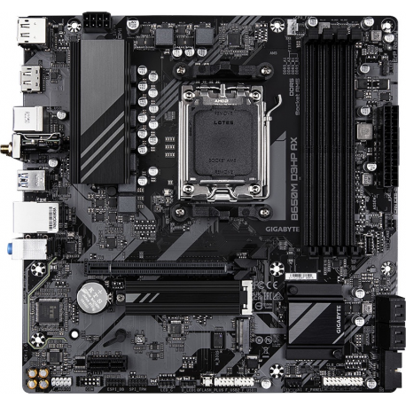 Gigabyte B650M D3HP AX - 1.0 - motherboard - micro ATX - Socket AM5 - AMD B650 Chipset - USB 3.2 Gen 1, USB-C 3.2 Gen 1 - 2.5 Gigabit LAN, Bluetooth, Wi-Fi - onboard graphics (CPU required) - HD Audio (8-channel) - 2