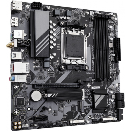 Gigabyte B650M D3HP AX - 1.0 - motherboard - micro ATX - Socket AM5 - AMD B650 Chipset - USB 3.2 Gen 1, USB-C 3.2 Gen 1 - 2.5 Gigabit LAN, Bluetooth, Wi-Fi - onboard graphics (CPU required) - HD Audio (8-channel) - 3