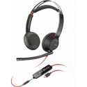 Poly Blackwire C5220 - Blackwire 5200 series - headset - on-ear - wired - active noise cancelling - 3.5 mm jack, USB-C - black - Certified for Skype for Business, Certified for Microsoft Teams, Avaya Certified, Cisco Jabber Certified