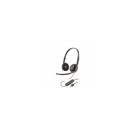 Poly Blackwire 3220 - 3200 Series - headset - on-ear - wired - active noise cancelling - USB - black - Skype Certified, Avaya Certified, Cisco Jabber Certified - 1