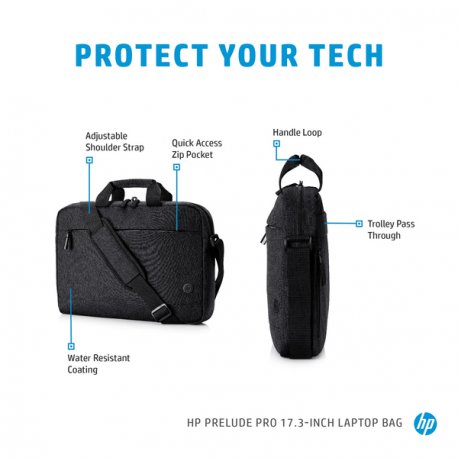 HP Prelude - Notebook carrying case - 13.3" - 17.3" - for OMEN by HP 16, 17; HP 15; ENVY x360; Pavilion Aero 13; Pavilion Gaming 15; Pavilion x360 - 15