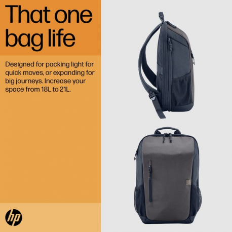 HP Travel - Notebook carrying backpack - up to 15.6" - iron grey - for Victus by HP Laptop 15; Pavilion x360 Laptop - 6