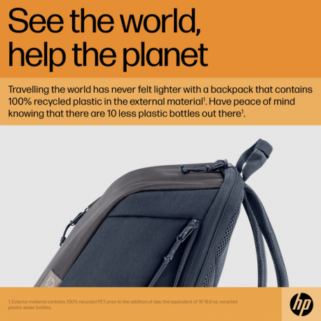 HP Travel - Notebook carrying backpack - 18L - 15.6" - iron grey, forged iron - for Victus by HP Laptop 15; Laptop 15, 15s; Pavilion x360 Laptop - 22