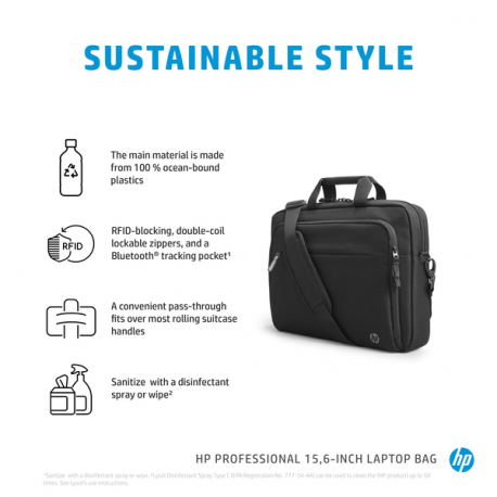 HP Professional - Notebook carrying case - 15.6" - atlantic blue internal lining - 9