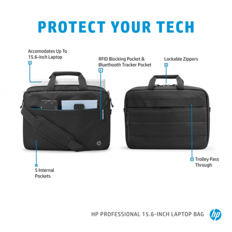 HP Professional - Notebook carrying case - 15.6" - atlantic blue internal lining - 16
