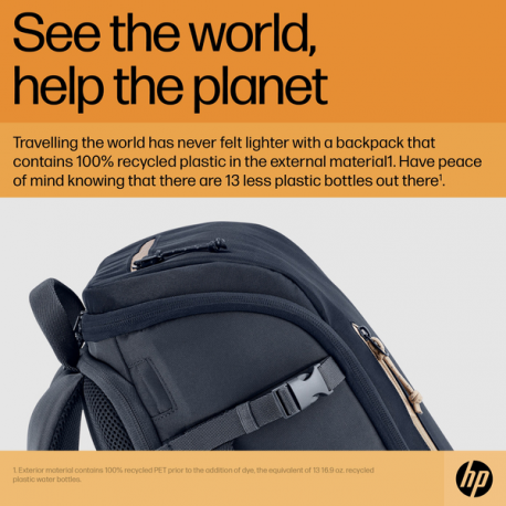 HP Travel - Notebook carrying backpack - up to 15.6" - forged iron - for Victus by HP Laptop 15; Laptop 15, 15s; Pavilion x360 Laptop - 7
