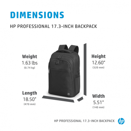 HP Professional - Notebook carrying backpack - 17.3" - atlantic blue internal lining - 4