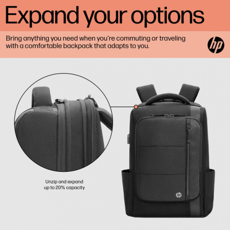 HP Renew Executive - Notebook carrying backpack - 16.1" - black - for HP 250 G9 Notebook; Fortis 11 G9 Q Chromebook - 9