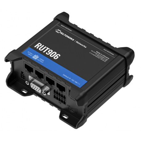 Teltonika RUT906 - Wireless router - WWAN - 3-port switch - RS-232, RS-485 - Wi-Fi - 2.4 GHz - 3G, 4G, 2G - DIN rail mountable - 0