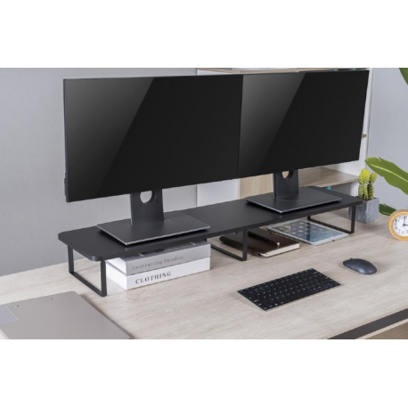 Gembird MS-TABLE2-01 - Stand - long rectangle - for 2 monitors / notebook - plastic, particle board, steel - black - desktop - 7