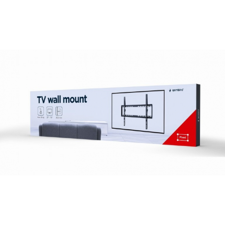 Gembird WM-70F-03 - Mounting kit (wall mount) - for LCD TV - fixed - steel - black - screen size: 37"-70" - 5