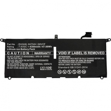 CoreParts - Laptop battery - lithium polymer - 6300 mAh - 47.9 Wh - black - for Dell XPS 13 9370 - 0