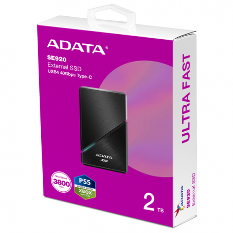 ADATA SE920 - SSD - 2 TB - external (portable) - USB4 (USB-C connector) - black - 11