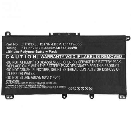 CoreParts - Laptop battery (equivalent to: HP HSTNN-LB8M) - lithium polymer - 3550 mAh - 41 Wh - for HP 250 G7, 255 G7; Laptop 17; Pavilion Laptop 15 - 0