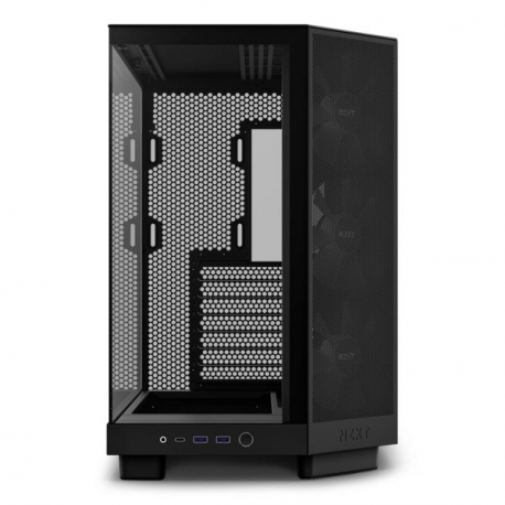NZXT H series H6 Flow RGB - Mid tower - ATX - windowed side panel (tempered glass) - no power supply - matte black - USB/Audio - 6
