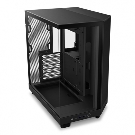 NZXT H series H6 Flow RGB - Mid tower - ATX - windowed side panel (tempered glass) - no power supply - matte black - USB/Audio - 7