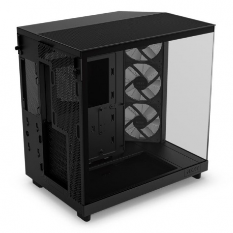 NZXT H series H6 Flow RGB - Mid tower - ATX - windowed side panel (tempered glass) - no power supply - matte black - USB/Audio - 10