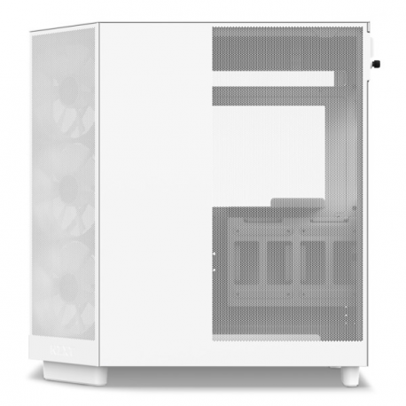 NZXT H series H6 Flow RGB - Mid tower - ATX - windowed side panel (tempered glass) - no power supply - matt white - USB/Audio - 10