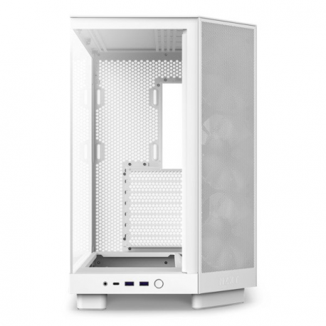 NZXT H series H6 Flow RGB - Mid tower - ATX - windowed side panel (tempered glass) - no power supply - matt white - USB/Audio - 17