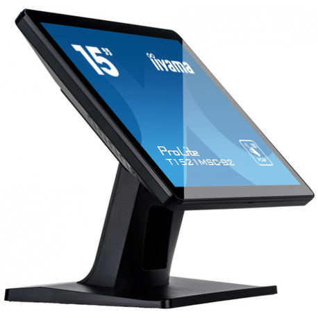 iiyama ProLite T1521MSC-B2 - LED monitor - 15" - touchscreen - 1024 x 768 - TN - 370 cd / m² - 800:1 - 8 ms - HDMI, VGA - speakers - matte black - 3
