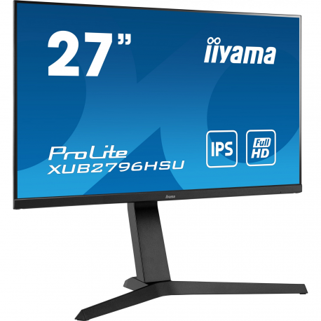 iiyama ProLite XUB2463HSU-B1 - LED monitor - 24" (23.8" viewable) - 1920 x 1080 Full HD (1080p) @ 100 Hz - IPS - 250 cd / m² - 1300:1 - 3 ms - HDMI, DisplayPort - speakers - black, matte - 2