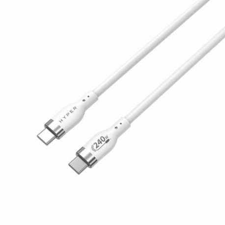 HyperJuice - USB cable - 24 pin USB-C (M) to 24 pin USB-C (M) - USB 2.0 - 2 m - extended power range (EPR), USB Power Delivery (240W) - white - 3