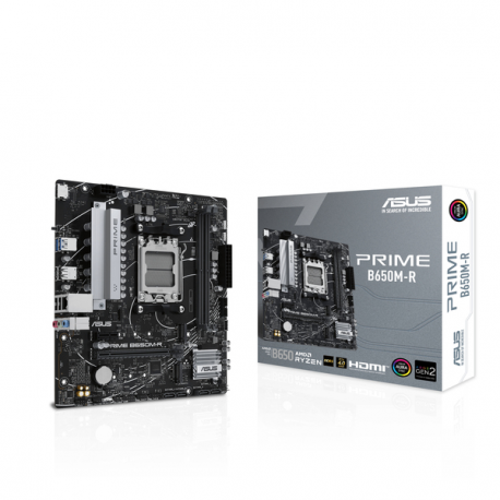 ASUS PRIME B650M-R - Motherboard - micro ATX - Socket AM5 - AMD B650 Chipset - USB 3.2 Gen 1, USB-C 3.2 Gen 1 - 2.5 Gigabit LAN - onboard graphics (CPU required) - HD Audio (8-channel) - 2