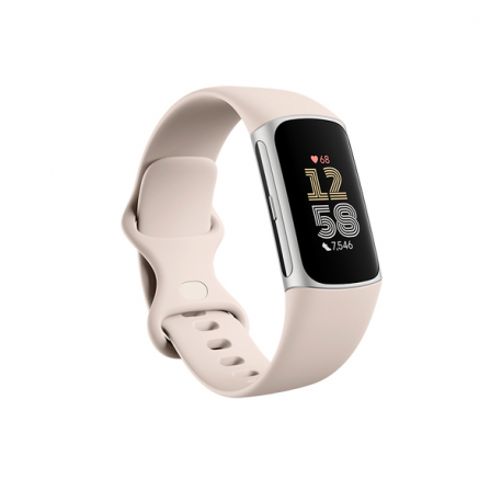 Fitbit Charge 6 - Silver aluminium - activity tracker with infinity band - silicone - porcelain - NFC, Bluetooth - 5