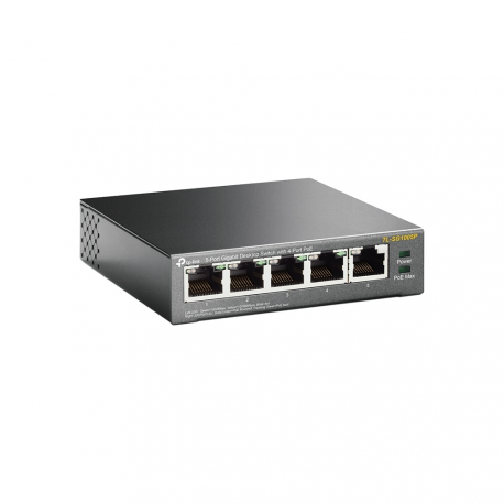 TP-Link TL-SG1005P V5 - Switch - unmanaged - 4 x 10 / 100 / 1000 (PoE+) + 1 x 10 / 100 / 1000 - desktop, wall-mountable - PoE+ (65 W) - 1