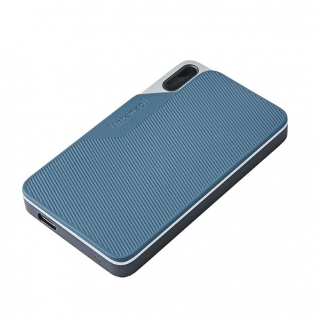 Intenso TX100 - SSD - 500 GB - external (portable) - USB 3.2 Gen 1x1 (USB-C connector) - grey-blue - 0