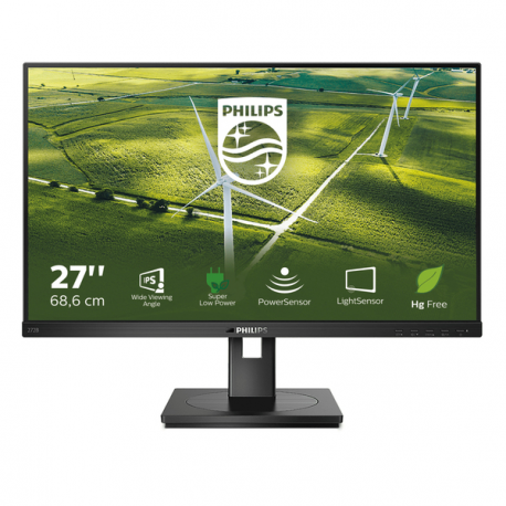 Philips B Line 272B1G - LED monitor - 27" - 1920 x 1080 Full HD (1080p) @ 75 Hz - IPS - 250 cd / m² - 1000:1 - 4 ms - HDMI, DVI-D, VGA, DisplayPort - speakers - black texture - 4