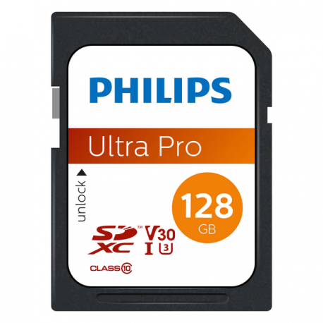 Philips FM12SD65B - Flash memory card - 128 GB - Video Class V30  /  UHS-I U3  /  Class10 - SDXC UHS-I - 0