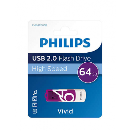 Philips FM64FD05B Vivid Edition 2.0 - USB flash drive - 64 GB - USB 2.0 - 2