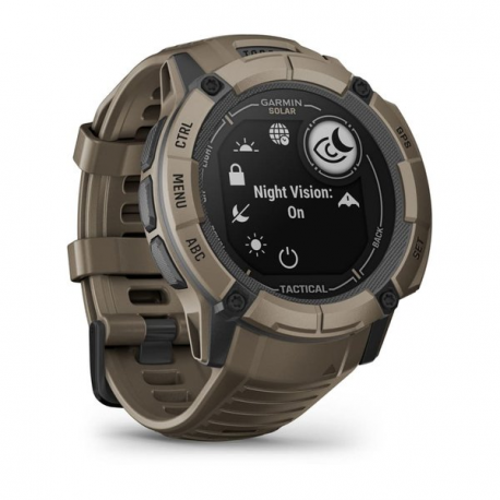 Garmin Instinct 2X Solar - Tactical Edition - 50 mm - fiber-reinforced polymer - Yes smart watch with band - wrist size: 145-228 mm - monochrome - 64 MB - Bluetooth, ANT+ - 67 g - coyote tan - 1