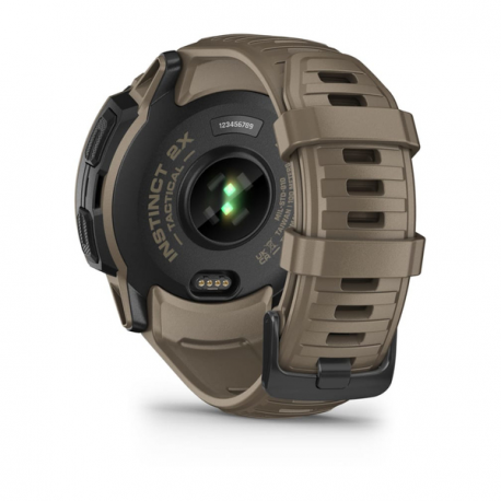 Garmin Instinct 2X Solar - Tactical Edition - 50 mm - fiber-reinforced polymer - Yes smart watch with band - wrist size: 145-228 mm - monochrome - 64 MB - Bluetooth, ANT+ - 67 g - coyote tan - 4