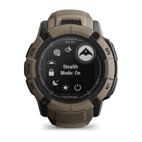 Garmin Instinct 2X Solar - Tactical Edition - 50 mm - fiber-reinforced polymer - Yes smart watch with band - wrist size: 145-228 mm - monochrome - 64 MB - Bluetooth, ANT+ - 67 g - coyote tan - 12