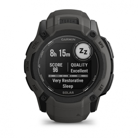 Garmin Instinct 2X Solar - 50 mm - fiber-reinforced polymer - Yes smart watch with band - wrist size: 145-228 mm - monochrome - 64 MB - Bluetooth, ANT+ - 67 g - graphite - 1