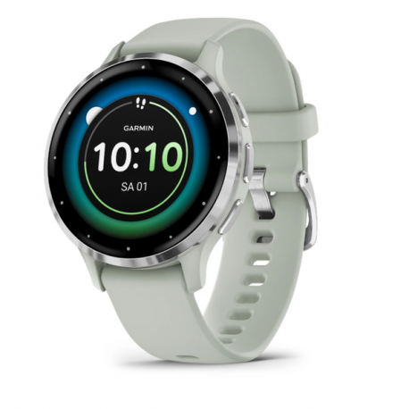 Garmin Venu 3S - 41 mm - sage grey - smart watch with band - silicone - wrist size: 110-175 mm - display 1.2" - 8 GB - Bluetooth, Wi-Fi, ANT+ - 40 g - 0